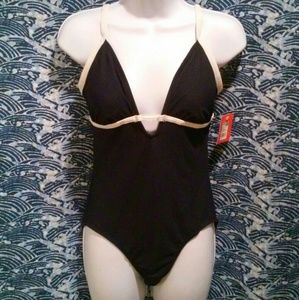 ISAAC MIZRAHI One piece swimsuit Blue sz M NEW!